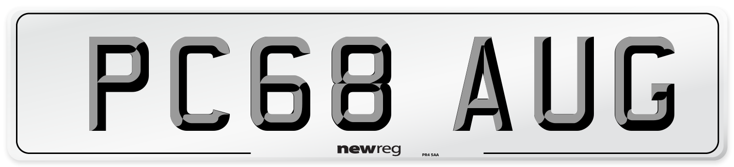 PC68 AUG Number Plate from New Reg